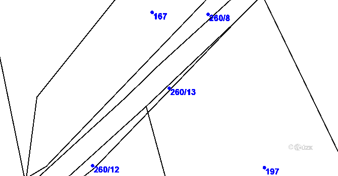 Parcela st. 260/13 v KÚ Rohanov, Katastrální mapa