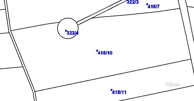 Parcela st. 418/10 v KÚ Rohatce, Katastrální mapa