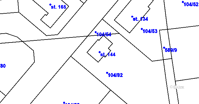 Parcela st. 144 v KÚ Rohatce, Katastrální mapa