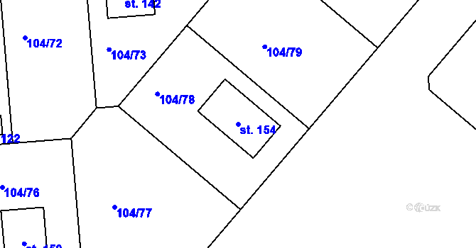Parcela st. 154 v KÚ Rohatce, Katastrální mapa