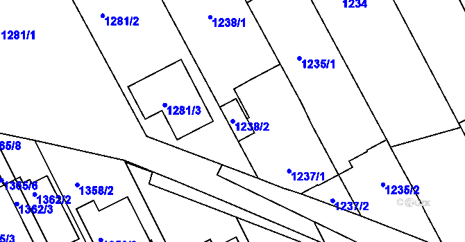 Parcela st. 1238/2 v KÚ Rohatec, Katastrální mapa