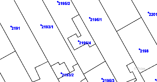 Parcela st. 2195/4 v KÚ Rohatec, Katastrální mapa