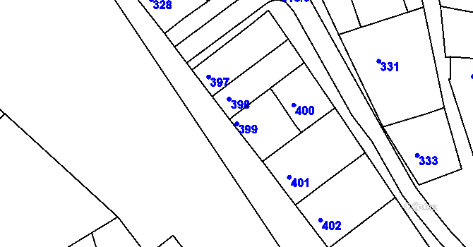 Parcela st. 399 v KÚ Rohatec, Katastrální mapa