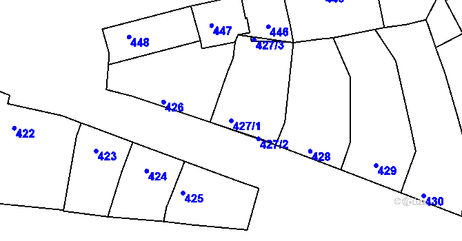 Parcela st. 427/1 v KÚ Rohatec, Katastrální mapa
