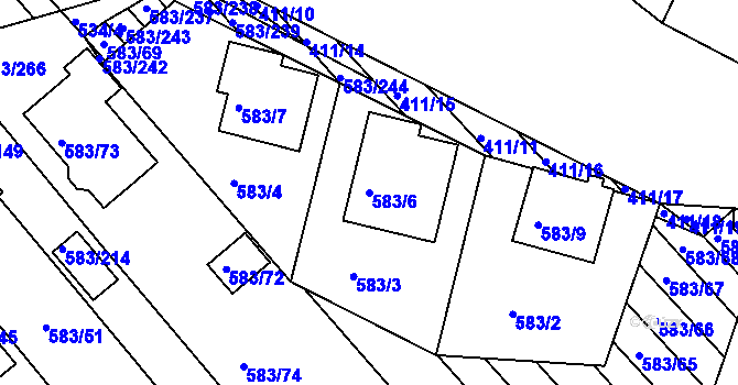 Parcela st. 583/6 v KÚ Rohatec, Katastrální mapa