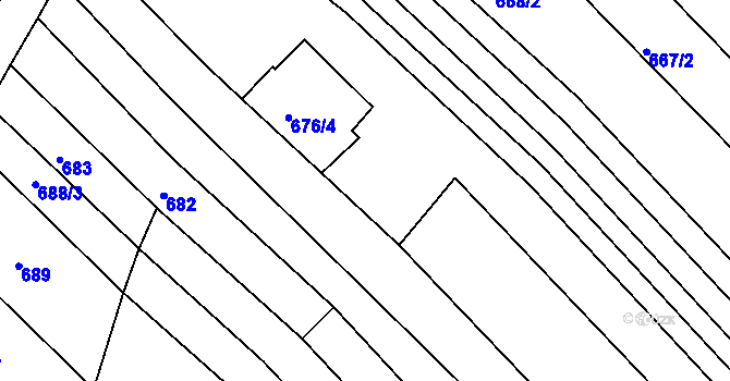 Parcela st. 676/3 v KÚ Rohatec, Katastrální mapa