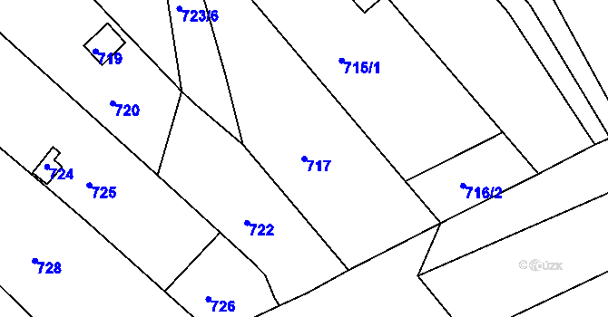 Parcela st. 717 v KÚ Rohatec, Katastrální mapa