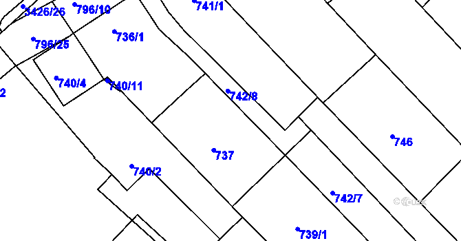 Parcela st. 738 v KÚ Rohatec, Katastrální mapa