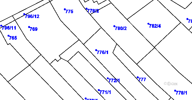 Parcela st. 776/1 v KÚ Rohatec, Katastrální mapa