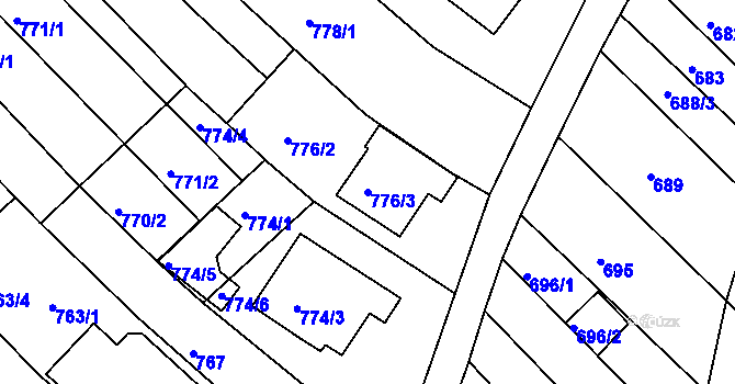 Parcela st. 776/3 v KÚ Rohatec, Katastrální mapa