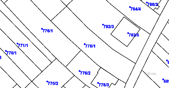 Parcela st. 778/1 v KÚ Rohatec, Katastrální mapa