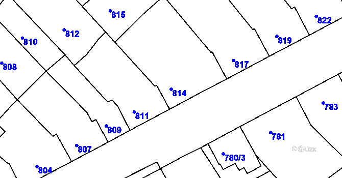 Parcela st. 814 v KÚ Rohatec, Katastrální mapa