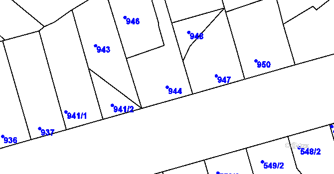 Parcela st. 944 v KÚ Rohatec, Katastrální mapa