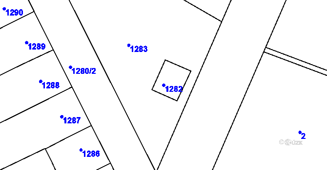 Parcela st. 1282 v KÚ Rohatec, Katastrální mapa