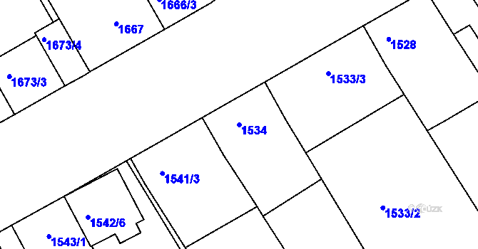 Parcela st. 1534 v KÚ Rohatec, Katastrální mapa