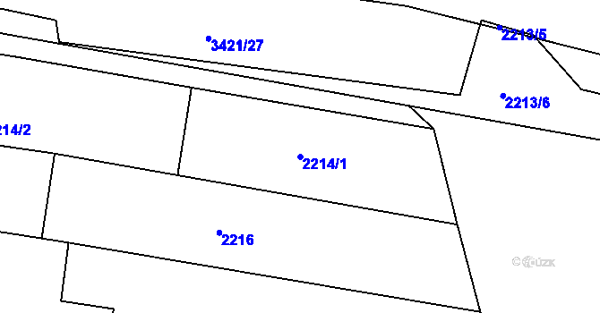 Parcela st. 2214/1 v KÚ Rohatec, Katastrální mapa