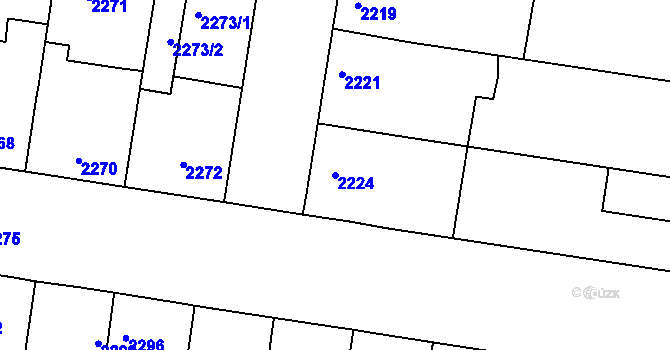 Parcela st. 2224 v KÚ Rohatec, Katastrální mapa