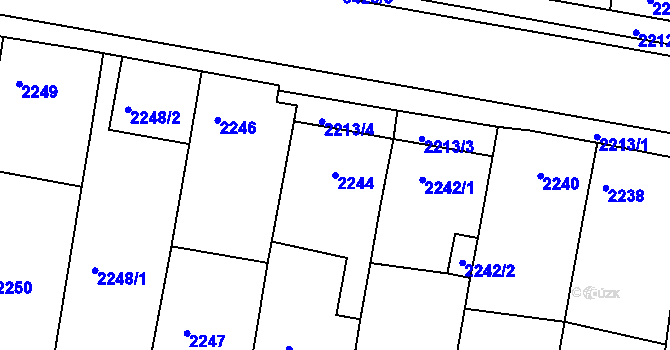 Parcela st. 2244 v KÚ Rohatec, Katastrální mapa