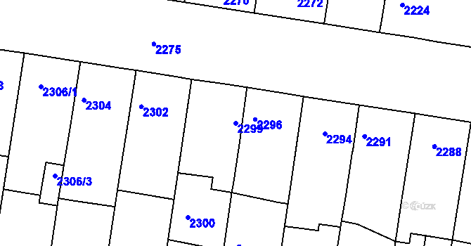 Parcela st. 2299 v KÚ Rohatec, Katastrální mapa