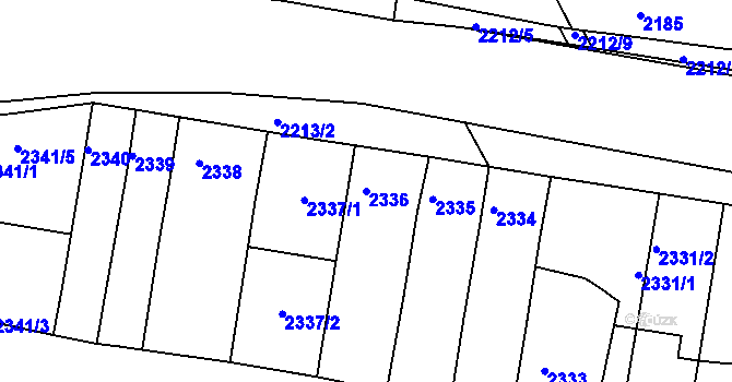 Parcela st. 2336 v KÚ Rohatec, Katastrální mapa