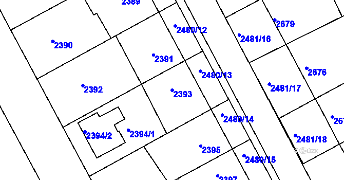 Parcela st. 2393 v KÚ Rohatec, Katastrální mapa