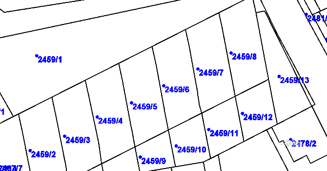 Parcela st. 2459/6 v KÚ Rohatec, Katastrální mapa