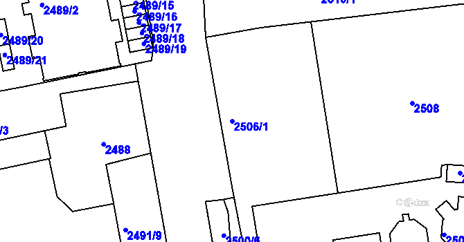 Parcela st. 2506/1 v KÚ Rohatec, Katastrální mapa