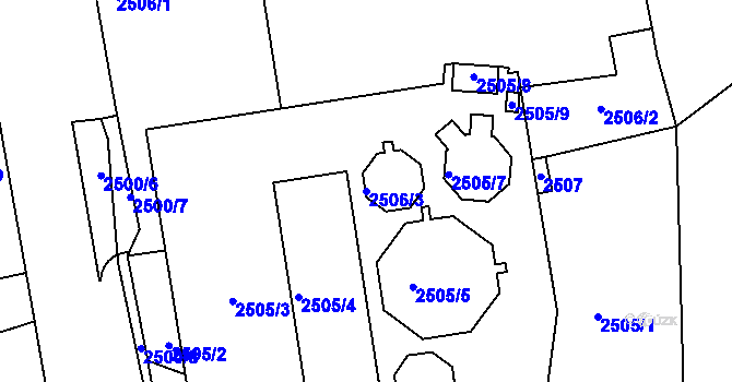 Parcela st. 2506/3 v KÚ Rohatec, Katastrální mapa