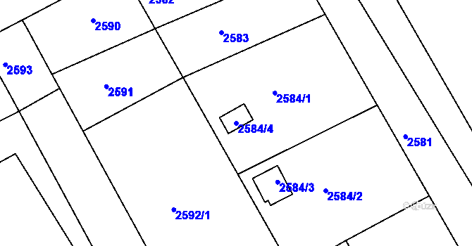 Parcela st. 2584/4 v KÚ Rohatec, Katastrální mapa