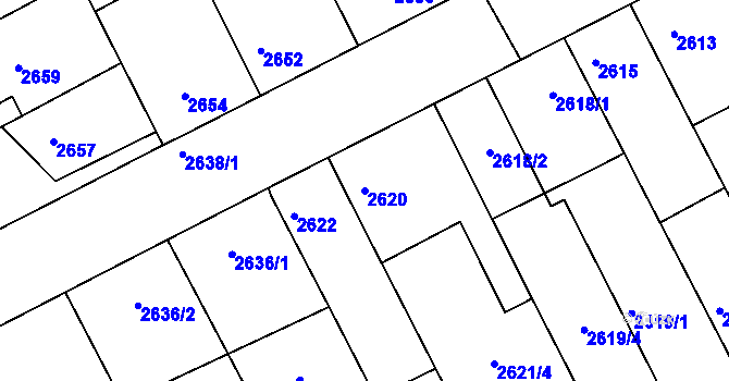 Parcela st. 2620 v KÚ Rohatec, Katastrální mapa