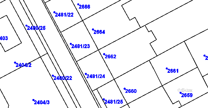 Parcela st. 2662 v KÚ Rohatec, Katastrální mapa