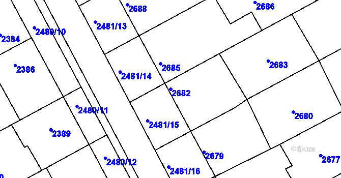 Parcela st. 2682 v KÚ Rohatec, Katastrální mapa