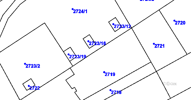 Parcela st. 2723/23 v KÚ Rohatec, Katastrální mapa