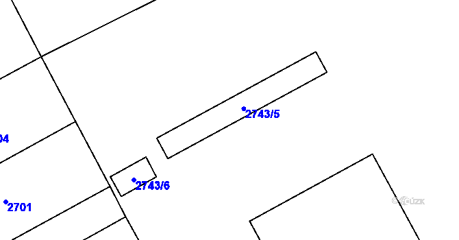 Parcela st. 2743/5 v KÚ Rohatec, Katastrální mapa