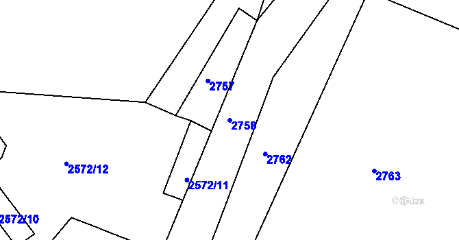 Parcela st. 2758 v KÚ Rohatec, Katastrální mapa