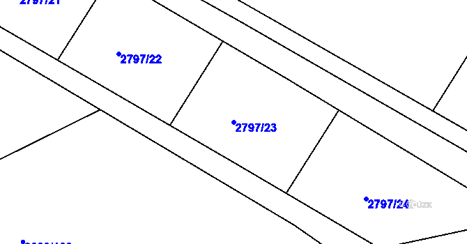 Parcela st. 2797/23 v KÚ Rohatec, Katastrální mapa
