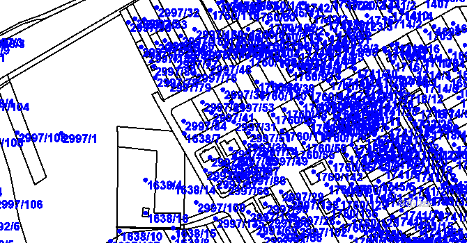 Parcela st. 2997/31 v KÚ Rohatec, Katastrální mapa