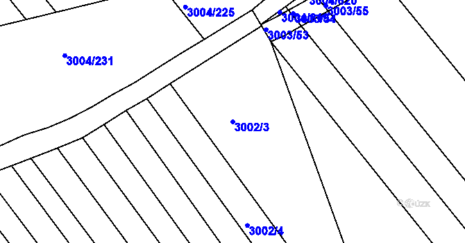 Parcela st. 3002/3 v KÚ Rohatec, Katastrální mapa