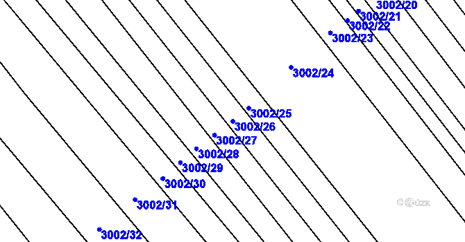 Parcela st. 3002/26 v KÚ Rohatec, Katastrální mapa