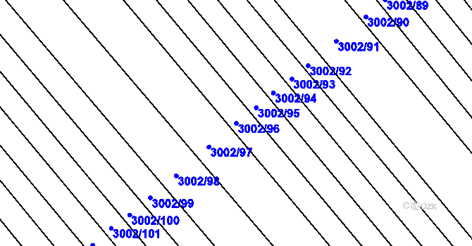 Parcela st. 3002/96 v KÚ Rohatec, Katastrální mapa