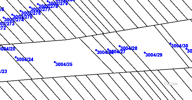 Parcela st. 3004/26 v KÚ Rohatec, Katastrální mapa