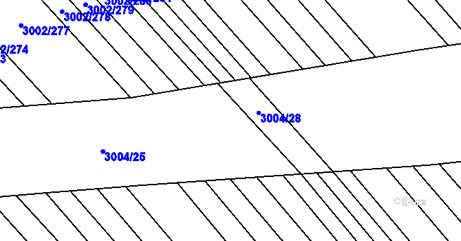 Parcela st. 3004/27 v KÚ Rohatec, Katastrální mapa