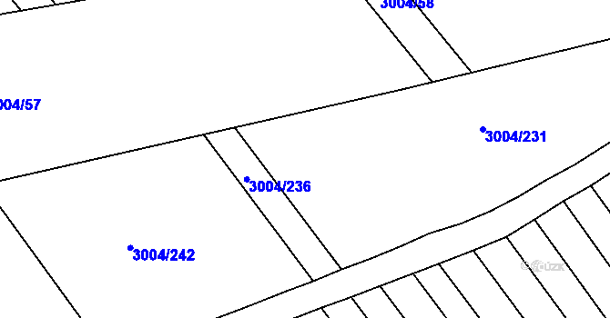 Parcela st. 3004/234 v KÚ Rohatec, Katastrální mapa