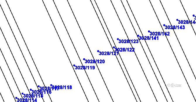 Parcela st. 3028/121 v KÚ Rohatec, Katastrální mapa
