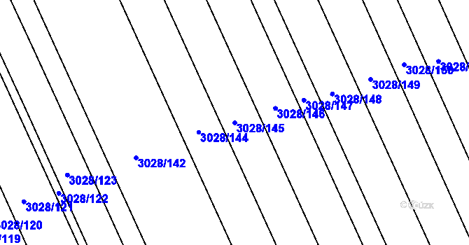 Parcela st. 3028/145 v KÚ Rohatec, Katastrální mapa