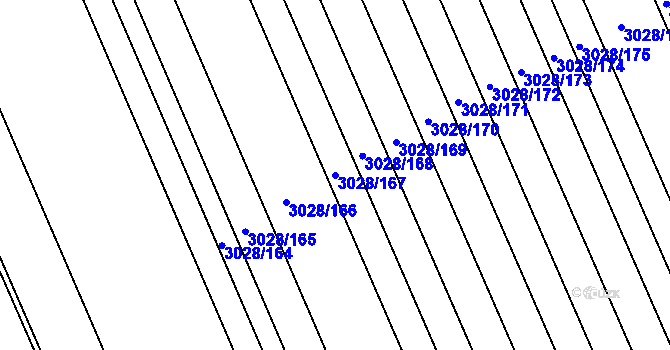 Parcela st. 3028/167 v KÚ Rohatec, Katastrální mapa