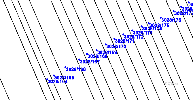 Parcela st. 3028/169 v KÚ Rohatec, Katastrální mapa