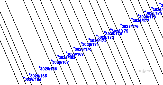 Parcela st. 3028/171 v KÚ Rohatec, Katastrální mapa