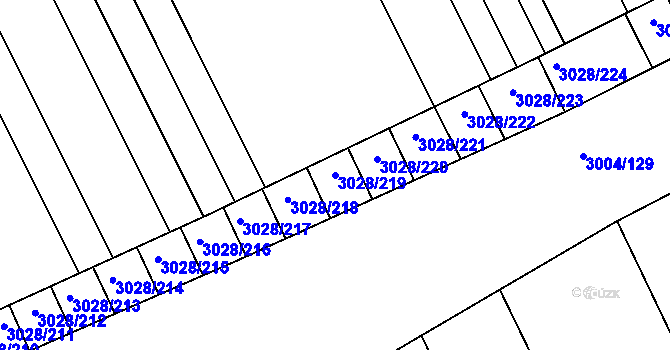 Parcela st. 3028/219 v KÚ Rohatec, Katastrální mapa