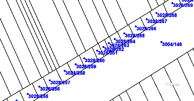 Parcela st. 3028/261 v KÚ Rohatec, Katastrální mapa